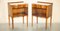 Serpentine Fronted Flamed Hardwood Side Tables, 1920s, Set of 2 2