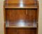 Vintage English Flamed Hardwood Waterfall Bookcases with Cupboard Bases, Set of 2, Image 6