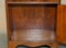 Vintage English Flamed Hardwood Waterfall Bookcases with Cupboard Bases, Set of 2 16