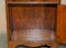 Vintage English Flamed Hardwood Waterfall Bookcases with Cupboard Bases, Set of 2, Image 16