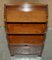 Vintage English Flamed Hardwood Waterfall Bookcases with Cupboard Bases, Set of 2 18