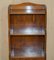 Vintage English Flamed Hardwood Waterfall Bookcases with Cupboard Bases, Set of 2 4