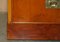 Burr Yew Wood Green Leather Military Campaign Nightstand Drawers, Set of 2 9