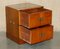 Burr Yew Wood Green Leather Military Campaign Nightstand Drawers, Set of 2 15