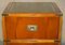 Burr Yew Wood Green Leather Military Campaign Nightstand Drawers, Set of 2 4