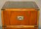 Burr Yew Wood Green Leather Military Campaign Nightstand Drawers, Set of 2, Image 4