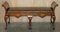Dutch Marquetry Inlaid Claw & Ball Feet Brown Leather Bench, 1860s 2