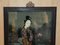 Artiste Chinois, Ancestral Portraits, Verre Peint à la Main, Set de 2 3