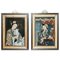 Chinese Artist, Ancestral Portraits, Hand Painted Glass, Set of 2 1