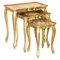 Nido de tres mesas veneciano florentino pintado a mano y dorado, años 30. Juego de 3, Imagen 1