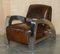 Vintage Art Deco Aviator Heritage Brown Leather & Chrome Armchairs, Set of 2, Image 16