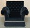 Chelsea Butterfly Black Velvet Chesterfield Armchair from George Smith, Image 2