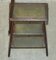 Antique French Napoleon III Hardwood & Leather Library Step Ladder, 1850s 3