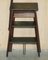 Antique French Napoleon III Hardwood & Leather Library Step Ladder, 1850s, Image 12