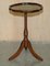 British Pie Crust Racing Green Leather Gold Leaf Tripod Table 2