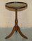 British Pie Crust Racing Green Leather Gold Leaf Tripod Table 15