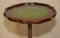 British Pie Crust Racing Green Leather Gold Leaf Tripod Table 3