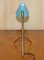 Mid-Century Modern Table Lamp with Blue Original Shade from Boris Lacroix, 1950s 12