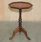 Gold Leaf Embossed Oxblood Leather Tripod Table 19