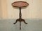 Gold Leaf Embossed Oxblood Leather Tripod Table, Image 2