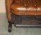 Victorian Brown Leather Carriage Seat Sofa with Royal Armorial Coat of Arms 9