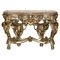 Baroque Metal Rams & Maiden Head Marble Topped Console Table, Image 1