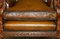 Butacas Chesterfield victorianas antiguas grandes de cuero marrón tallado, 1870. Juego de 2, Imagen 11