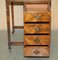 Victorian Hardwood Marquetry Inlaid & Brown Leather Davenport Desk, Image 18