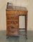 Viktorianischer Davenport Schreibtisch aus Hartholz mit Intarsien & braunem Leder 12