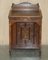 Viktorianischer Davenport Schreibtisch aus Hartholz mit Intarsien & braunem Leder 3