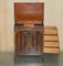 Victorian Hardwood Marquetry Inlaid & Brown Leather Davenport Desk, Image 15