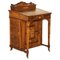 Bureau Davenport Victorien en Marqueterie de Bois Dur et Cuir Marron 1