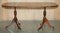 Table Basse Ovale Vintage en Cuir Teint et Vieilli à la Main avec Roulettes Lion 3