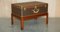 Vintage Brown Leather Suitcase Trunk Coffee Table attributed to Louis Vuitton for Louis Vuitton 2