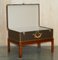 Vintage Brown Leather Suitcase Trunk Coffee Table attributed to Louis Vuitton for Louis Vuitton 18