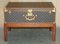 Vintage Brown Leather Suitcase Trunk Coffee Table attributed to Louis Vuitton for Louis Vuitton 3