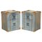 Globetrotter Aluminium & Brown Leather Side Tables from Timothy Oulton, Set of 2, Image 1
