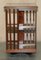 Sheraton Revival Flamed Hardwood Walnut & Satinwood Revolving Bookcase Table 20