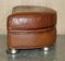 Thomasville Safari Leather Woven Armchair & Footstool Ottoman Brown Leather, Set of 2, Image 19