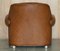 Thomasville Safari Leather Woven Armchair & Footstool Ottoman Brown Leather, Set of 2 14