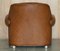 Thomasville Safari Leather Woven Armchair & Footstool Ottoman Brown Leather, Set of 2, Image 14