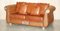 Thomasville Safari Brown Leather Woven Sofas, Set of 2 2