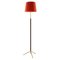 Red and Brass Hall Foot G3 Floor Lamp by Jaume Sans 1