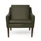 Mr. Olsen Lounge Chair in Walnut and Pickle Green Leather by Warm Nordic 2