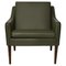 Fauteuil Mr. Olsen en Noyer et Cuir Vert Cornichon par Warm Nordic 1