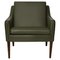 Mr. Olsen Lounge Chair in Walnut and Pickle Green Leather by Warm Nordic 1
