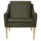 Mr. Olsen Lounge Chair in Smoked Oak with Pickle Green Leather by Warm Nordic 1