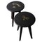 Black Stained Ash Assy Stools by Mademoiselle Jo, Set of 2 1