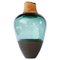 Green Blue and Brass Patina India Vase I by Pia Wüstenberg 1