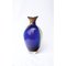 Blaue und bernsteinfarbene Vase aus mundgeblasenem Glas von Pia Wüstenberg 2